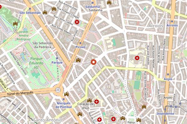 Map showing Ajitama Ramen Bistro in Lisbon