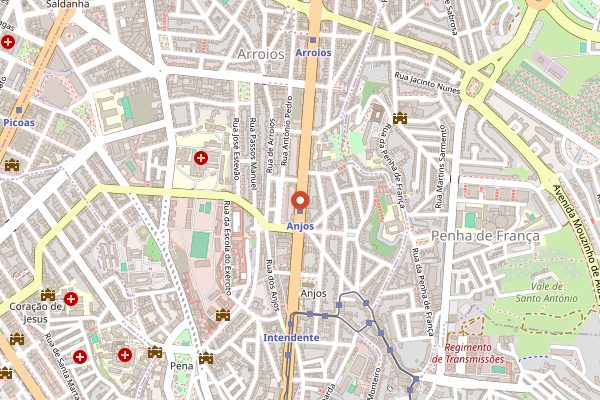 Map showing Cervejaria Ramiro in Lisbon