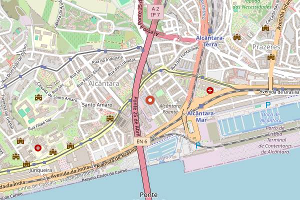 Map showing LX Market at LX Factory in Lisbon