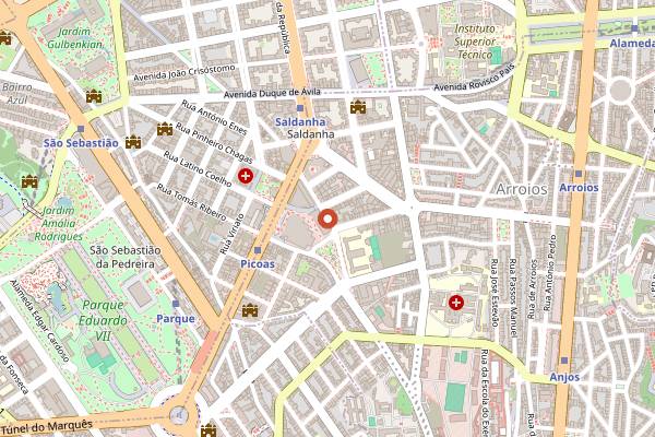 Map showing Mercado 31 de Janeiro in Lisbon