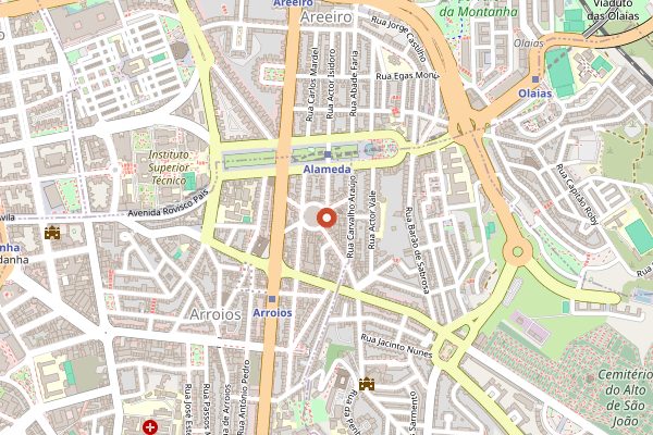 Map showing Mercado de Arroios in Lisbon