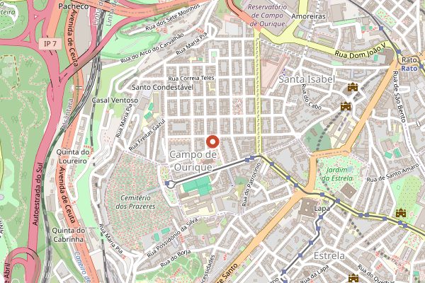 Map showing Mercado de Campo de Ourique in Lisbon