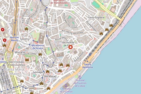 Map showing Mercado de Santa Clara in Lisbon
