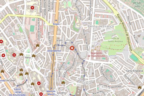 Map showing Mercado do Forno do Tijolo in Lisbon