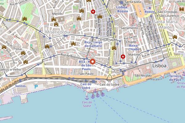Map showing A Tabacaria in Lisbon