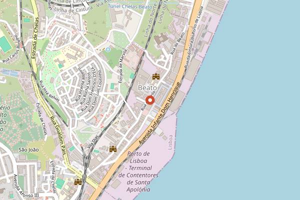 Map showing Casa Capitão in Lisbon