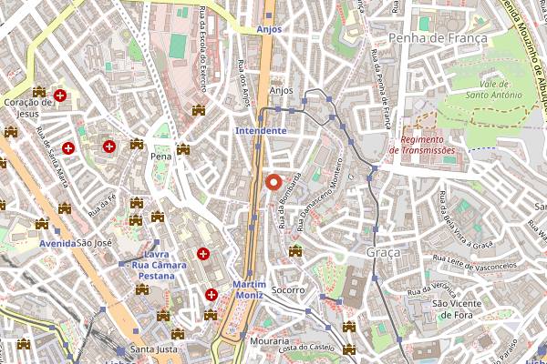 Map showing Casa Independente in Lisbon
