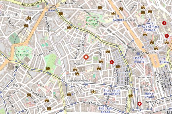 Map showing Cinco Lounge in Lisbon