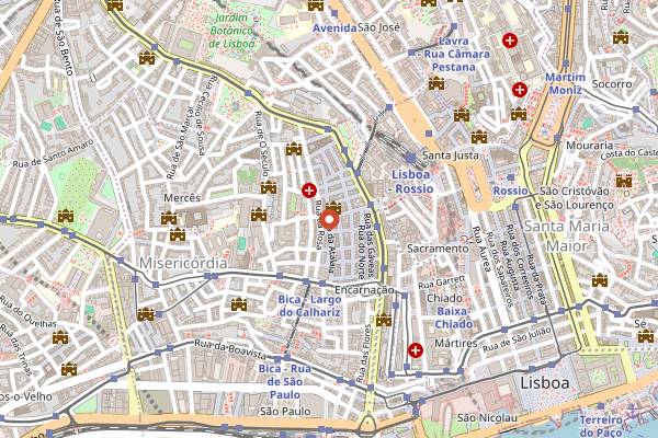 Map showing Portas Largas in Lisbon