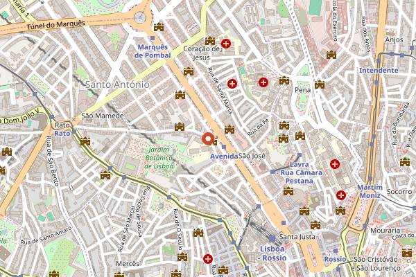 Map showing Red Frog Speakeasy in Lisbon