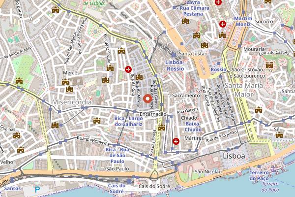 Map showing A Tasca do Chico in Lisbon