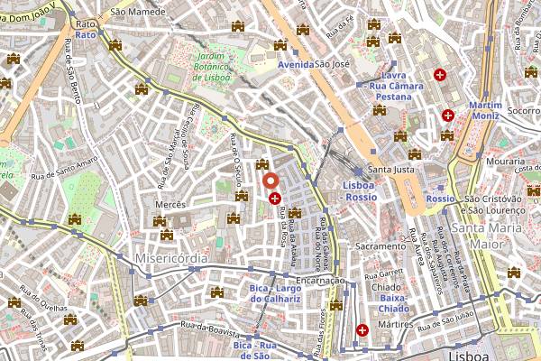 Map showing XXL Lisbon Club in Lisbon