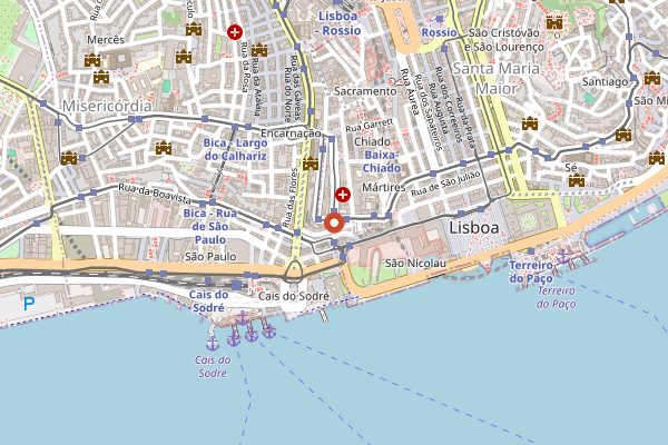 Map showing Cantinho do Avillez in Lisbon