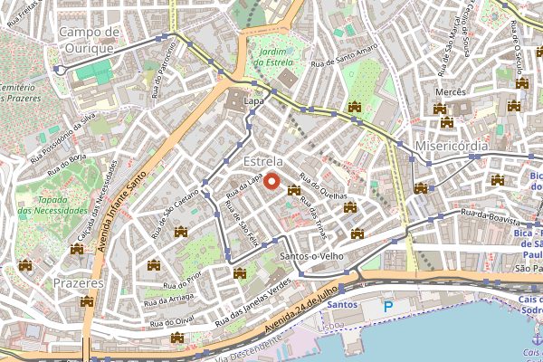 Map showing Clube de Jornalistas in Lisbon