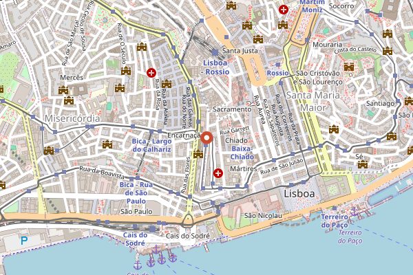 Map showing Mini Bar Teatro in Lisbon