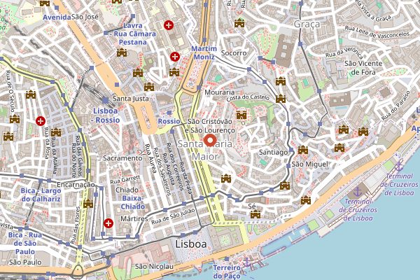 Map showing O Velho Eurico in Lisbon