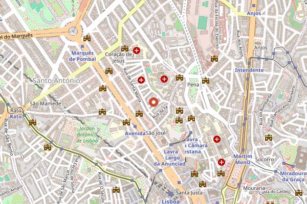 Map showing Taberna da Esperanca in Lisbon