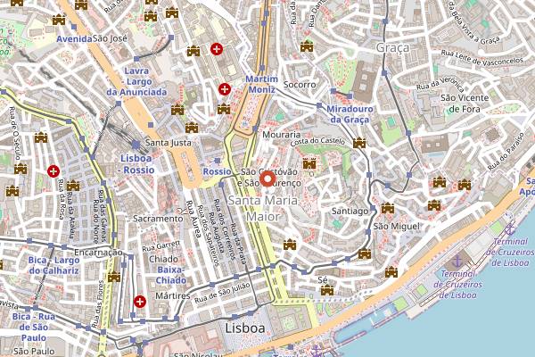 Map showing The Food Temple in Lisbon