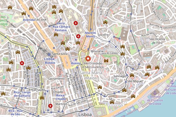 Map showing Ze dos Cornos in Lisbon