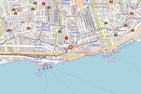 Map showing Loja das Conservas in Lisbon