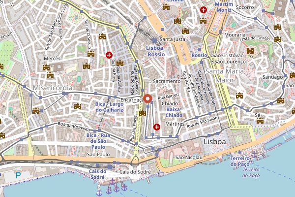 Map showing O Trevo in Lisbon