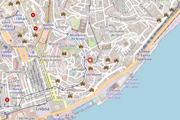 Map showing Alfama Gourmet in Lisbon