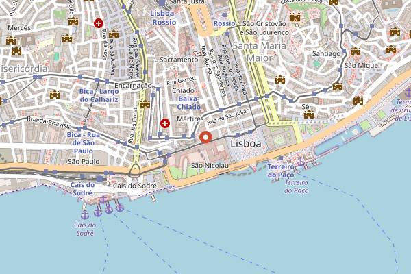 Map showing AlmaLusa Wine Bar in Lisbon