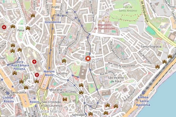 Map showing Locals and Nomads in Lisbon