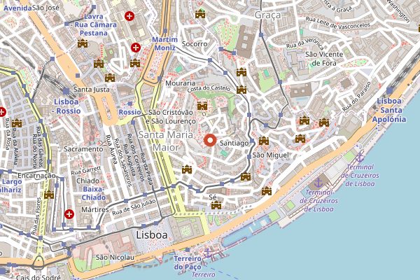 Map showing Wine Bar do Castelo in Lisbon