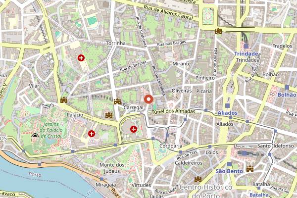 Map showing Capela Incomum in Porto