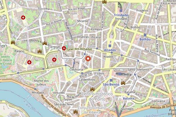 Map showing Casa do Livro in Porto