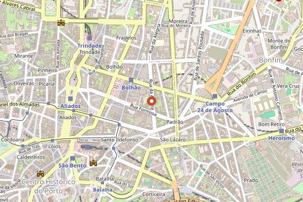 Map showing NORTADA Brewery in Porto