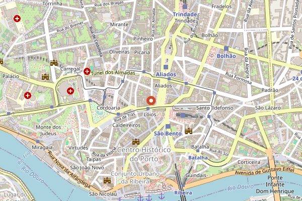 Map showing Do Norte Cafe in Porto