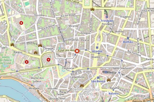 Map showing O Diplomata in Porto
