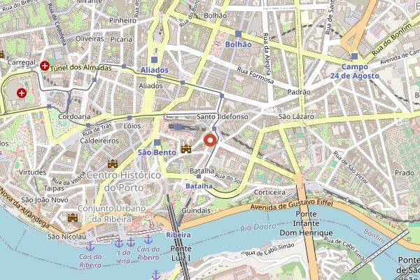 Map showing Cervejaria Gazela in Porto