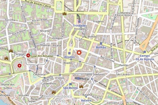 Map showing Conga Casa das Bifanas in Porto