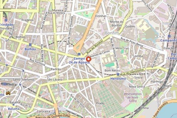 Map showing Cafetaria Mesa 325 in Porto