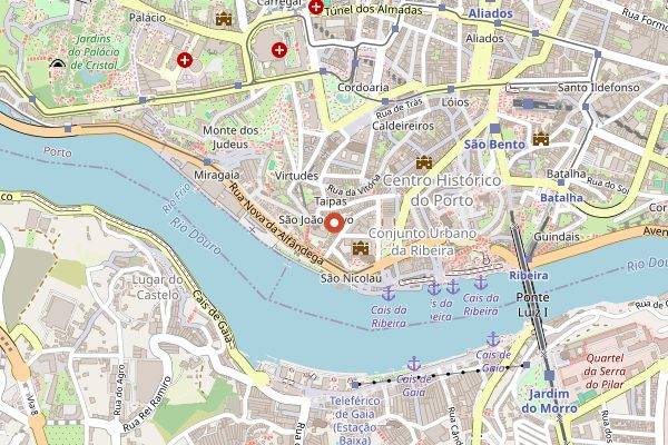 Map showing Torre da Marca in Porto