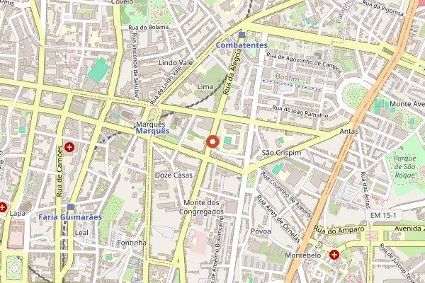 Map showing Francesinha Cafe in Porto