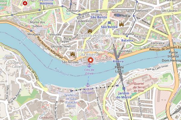 Map showing Postigo do Carvão in Porto