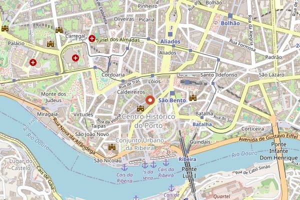 Map showing Mercador Cafe in Porto