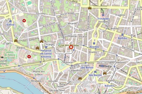 Map showing Solar Moinho de Vento in Porto