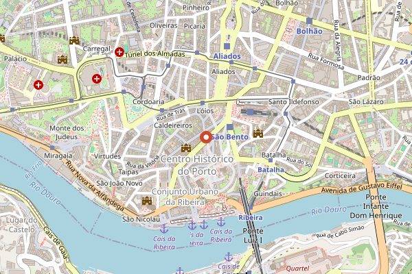 Map showing daTerra Baixa in Porto