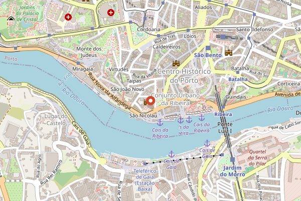 Map showing Essencia do Vinho in Porto