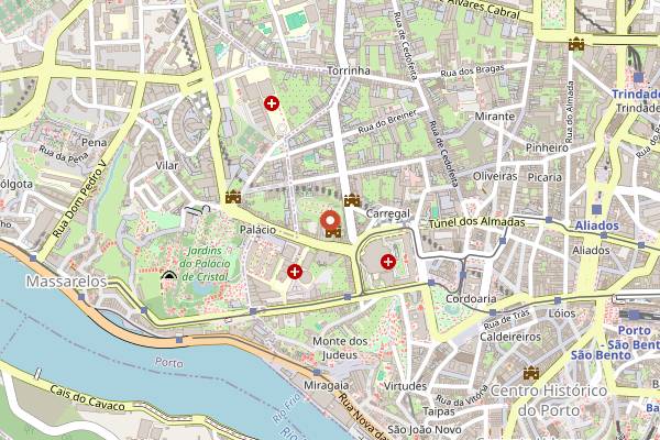 Map showing Vinhos Verdes Essencia Festival in Porto