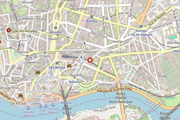 Map showing Blind in Porto