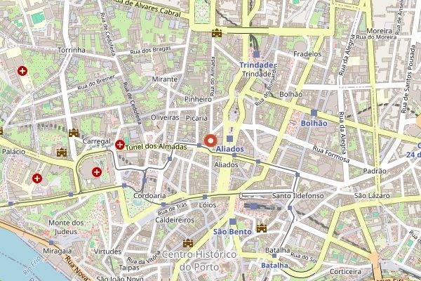 Map showing Gastro by Elemento in Porto