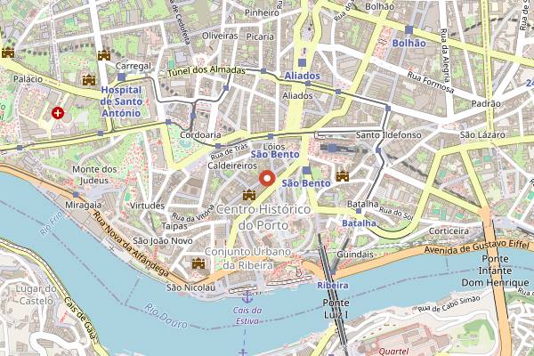 Map showing Mercador Café in Porto
