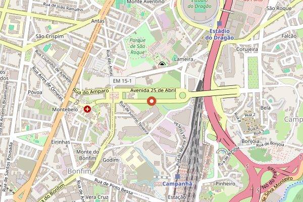 Map showing Feira da Vandoma in Porto