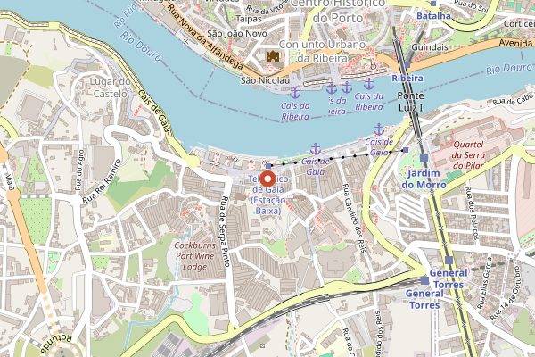 Map showing Mercado Beira-Rio in Porto